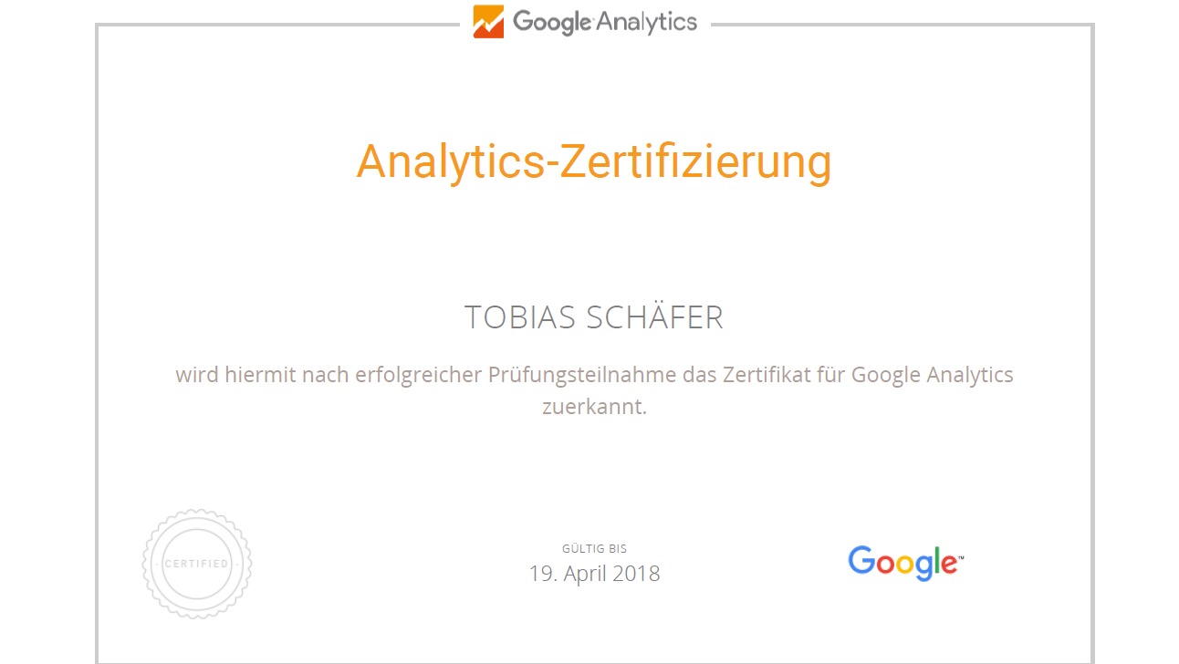 Google Analytics-Zertifizierung